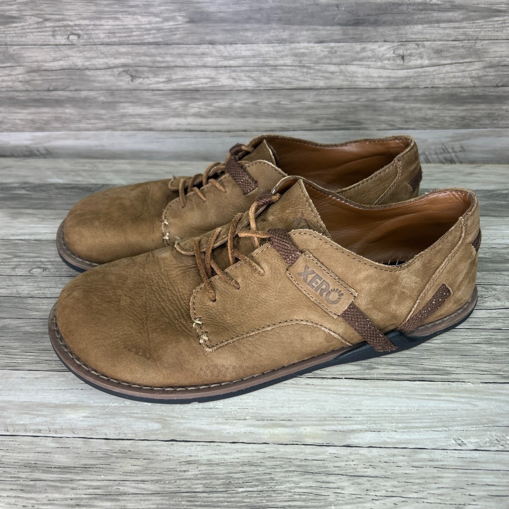 Xero Shoes Men's Size 9.5 US Alston Brown Leather Barefoot Minimalist Shoes